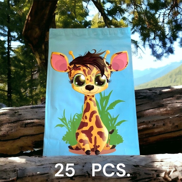 25 10X13 Poly Mailers Baby Giraffe PRICE IS FIRM - Picture 3 of 7